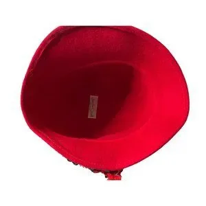 Vintage Jennifer Circelli Millinery Red Wood Cloche Hat Flower Mix on Side Jennifer Circelli Millinery | Accessories | Vintage Jennifer  main image 4